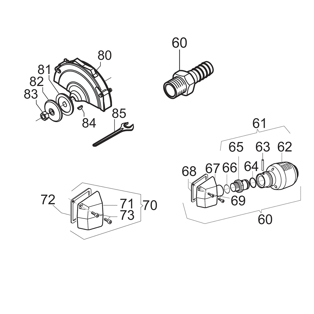 Fig-1 Diagram and Parts List for CP3249-GABSUD  Chicago Pneumatic Grinder